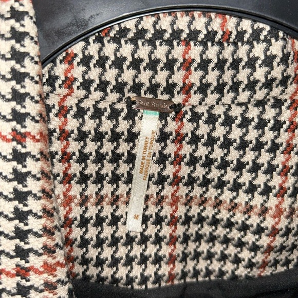 Free people Boyfriend uptown girl Houndstooth Blazer coat size M medium - Picture 6 of 7